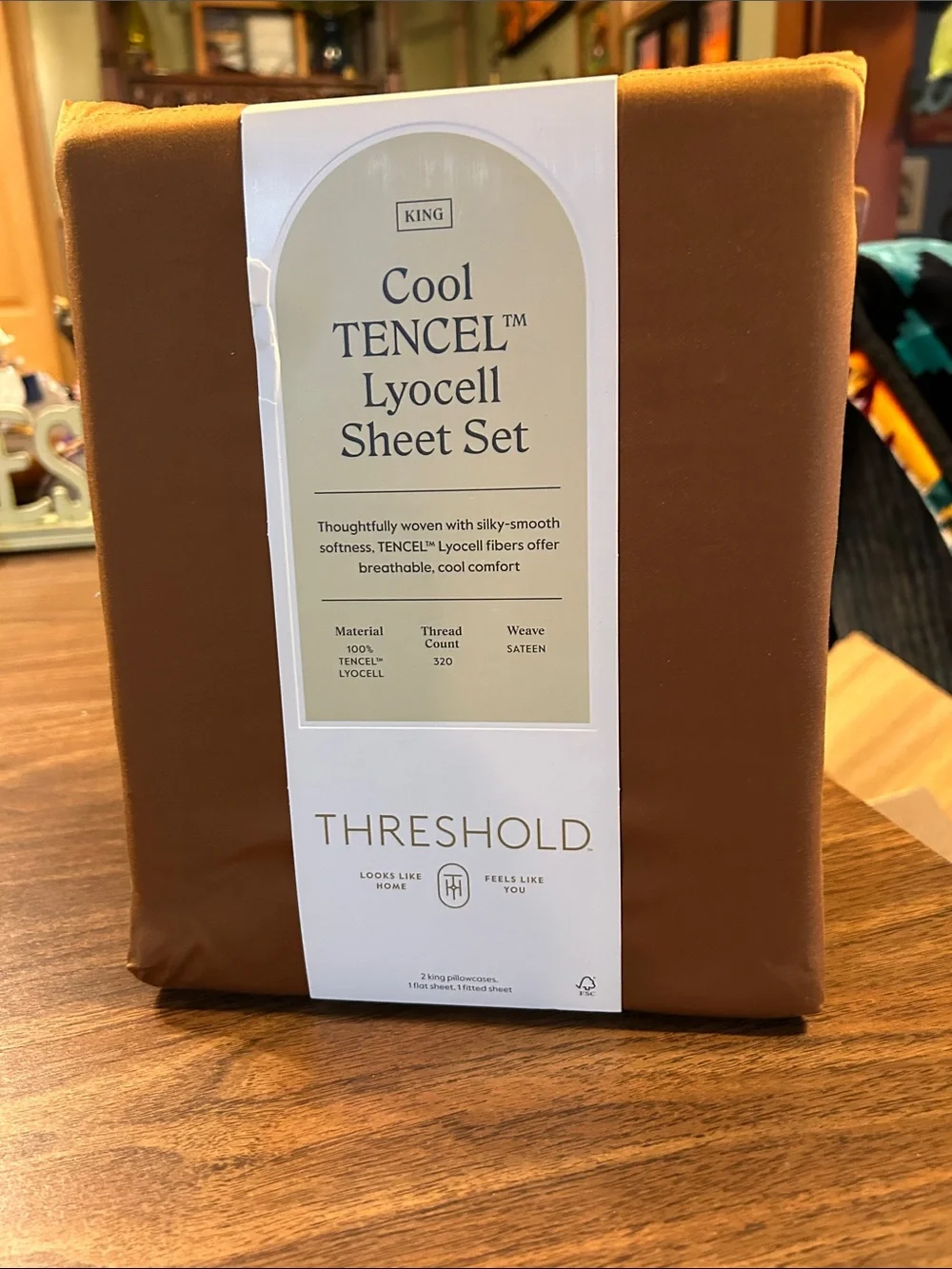 Threshold Cool TENCEL Lyocell Sheet Set in Caramel Brown